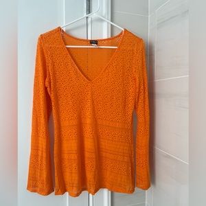Cosabella sheer bright orange top